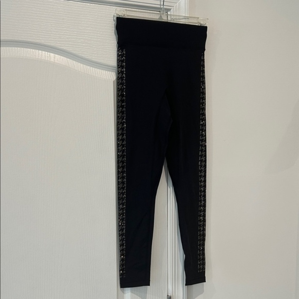 Noli Black Leggings with Sparkling Side Panels